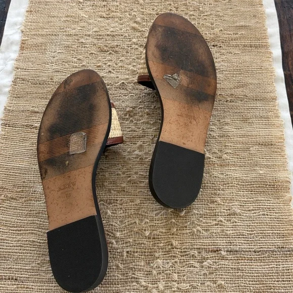 Jcrew Georgina Brown Raffia Slide Sandals - Women - Picture 6 of 6